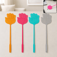 Long Handle Plastic Fly Swatter Set for Home and Kitchen (4 Pc)