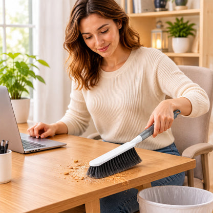 Household Cleaning Hand Brush with Soft Bristles and Grip (1 Pc, 36x8 Cm)