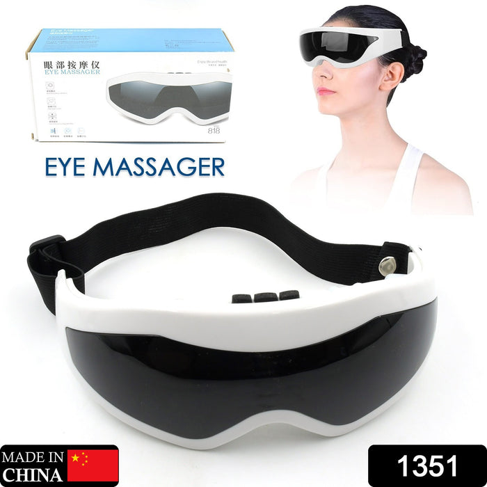 1351 Electric Eye Massager Dark Circles Dry Eyes Eye Bag Eye Relief Vibration Magnet Therapy Eye Care Massage Device with Adjustable Elastic Band for Improving Sleep