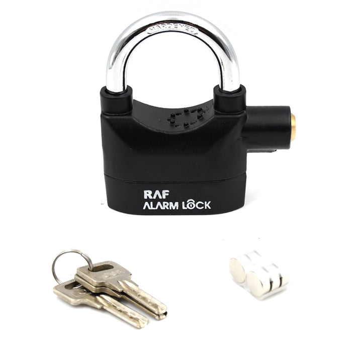 0185a Security Alarm Lock System | Waterproof Black Anti-theft Siren 110dba alarm anti Padlock FoR Bike | Door Window | Battery  padlock