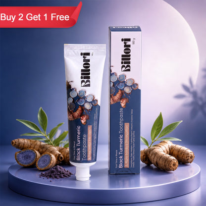 Billori Black Turmeric Herbal Oral Care Toothpaste (100g) - Buy 2 Or Above Get 1 Free
