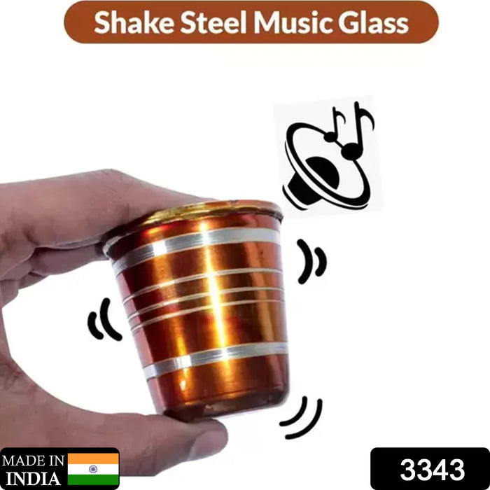 3343 Stainless Steel Glass with Bell Sound for Kids Boys and Girls Glass Set Water/Juice Glass, Stainless Steel Baby Musical Toy Glass