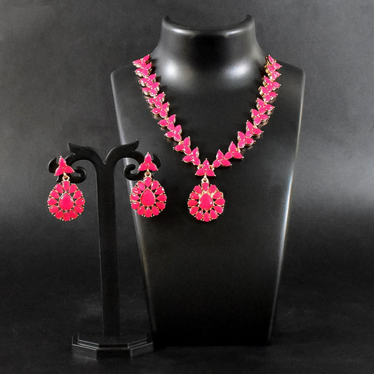 Pink Diamond Necklace Set