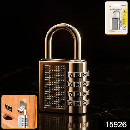 Heavy-Duty 4-Digit Resettable Combination Padlock (1 Pc)