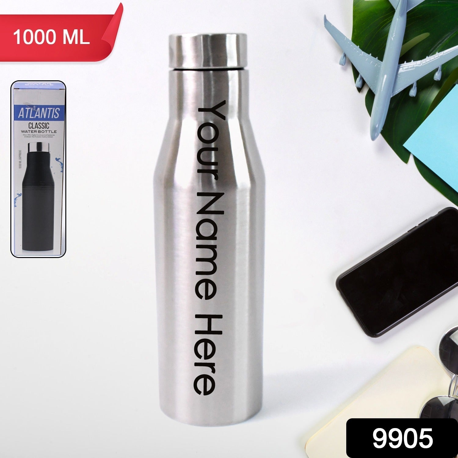 Customize Stainless Steel Double Wall Vacuum-Insulated Drink Water Bottle (1000 ML Approx)