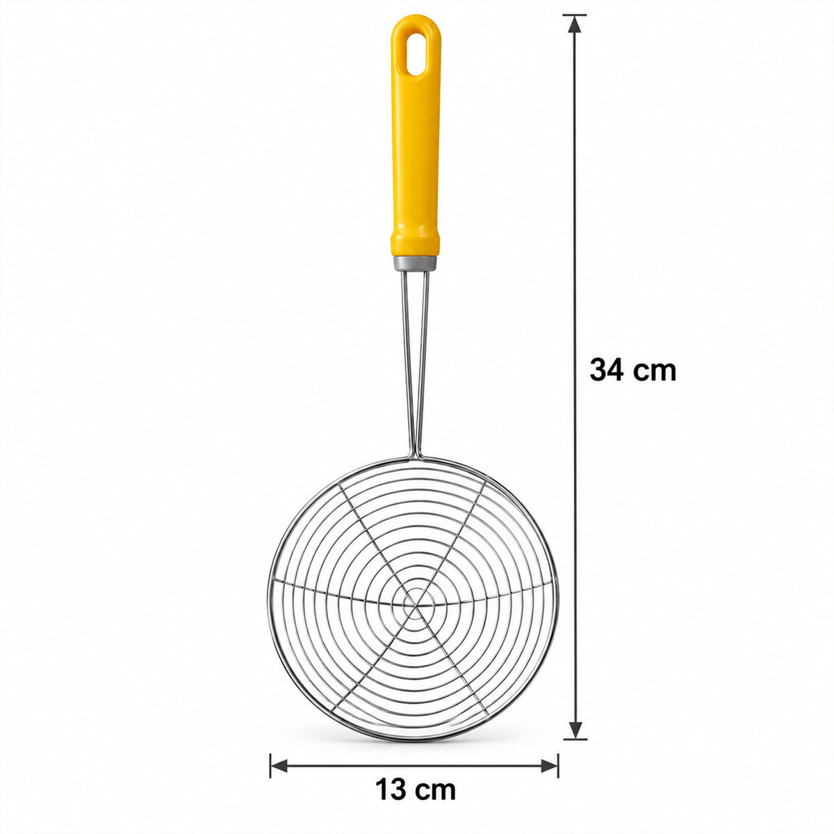 Stainless Steel Frying Strainer Spoons with Long Colour Handles (3 Pc)