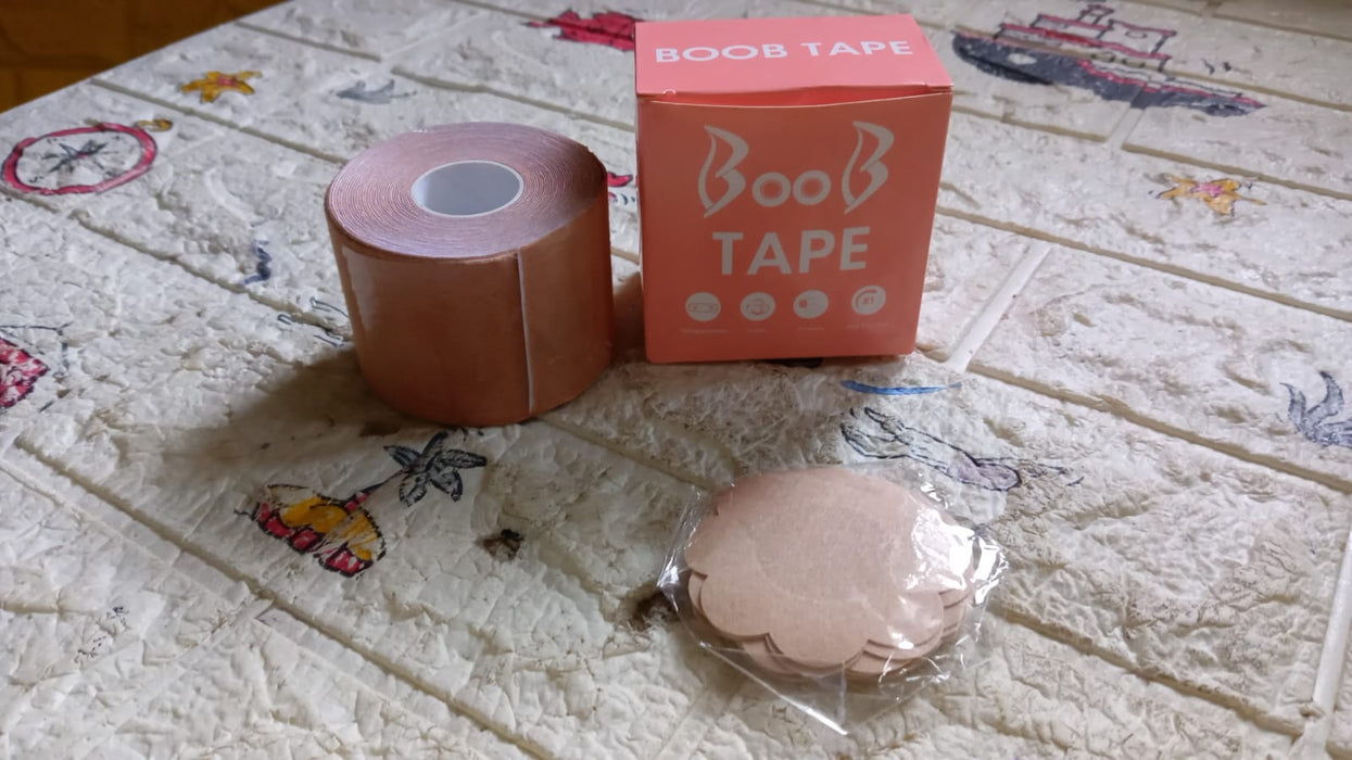 6596 Boob Tape with 10 Pairs Nipple Cover Cotton Wide Thin Breast Tape —  DeoDap