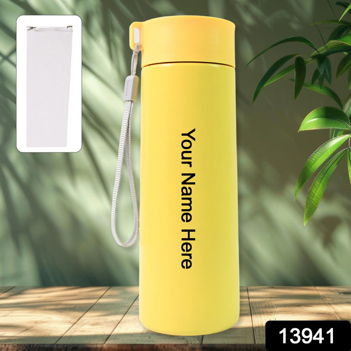 Customized / Personalized Vacuum Insulated Stainless Steel, Double walled (500 ML Approx / Yellow)