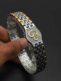Men's Om Bracelet – Dual-Tone Spiritual Kada | BBJ