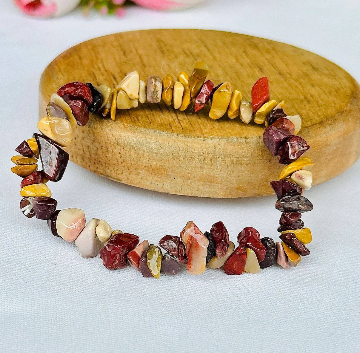 Mookaite Jasper Uncut Crystal Bracelett