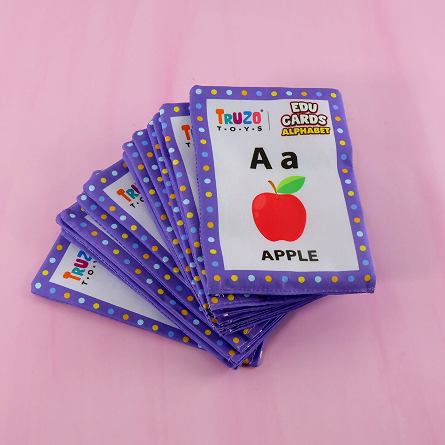 Truzo Edu Cards – Alphabet Learning Flash Cards for Kids with Pictures and Words