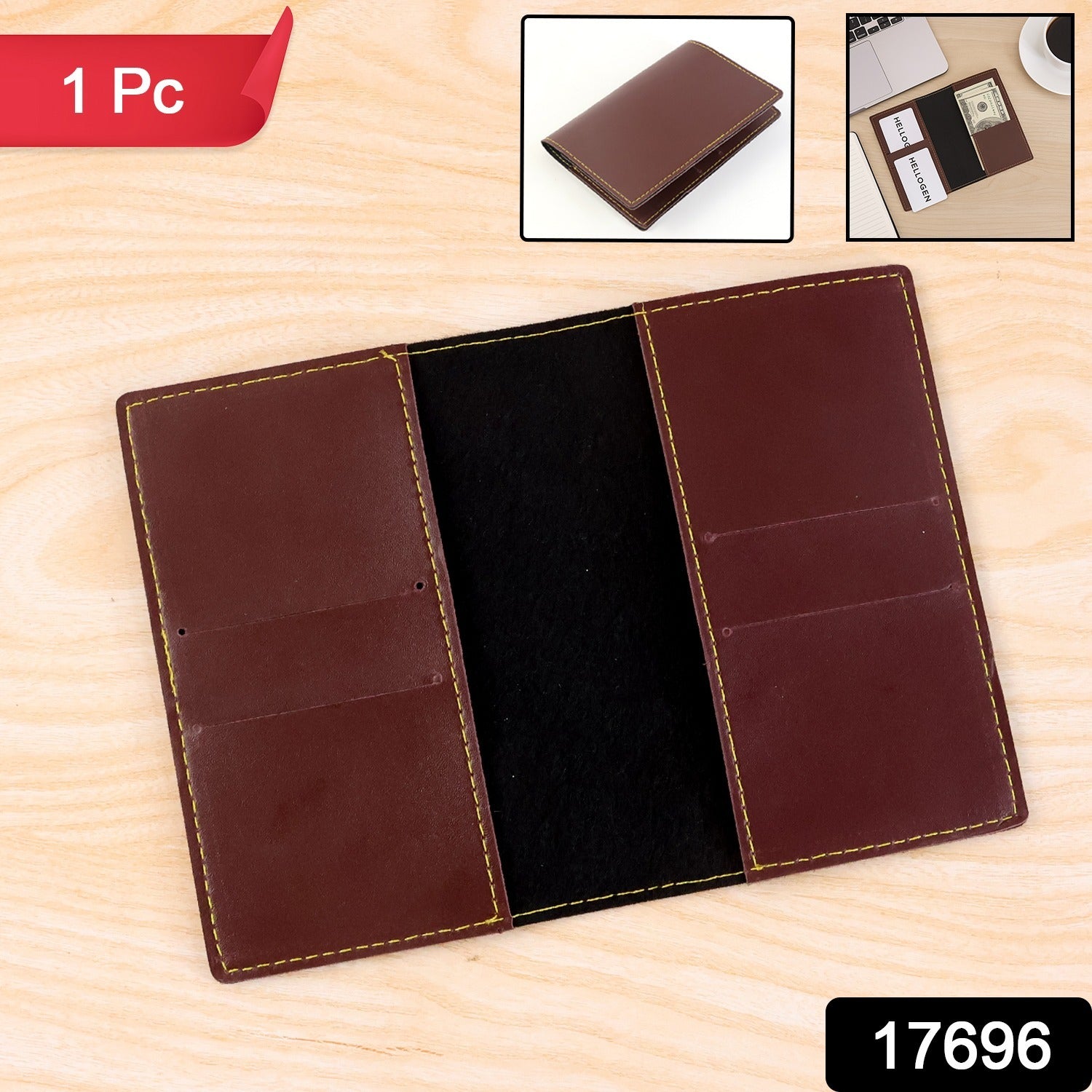 PU Leather Multipurpose Card Holder & Slim Travel Wallet (1 Pc)