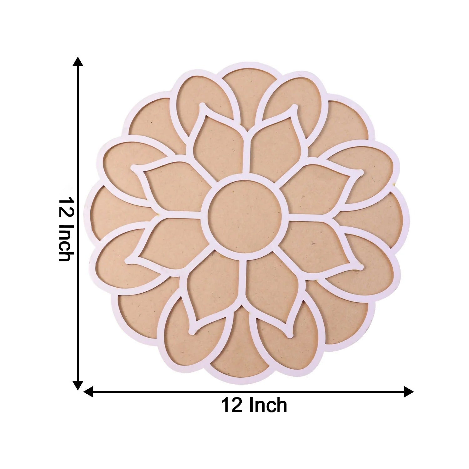Lotus Rangoli Stencil | Reusable MDF Template for Easy Diwali & Pooja Floor Decor