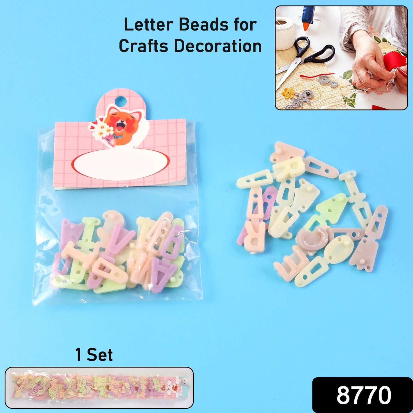 Alphabet Letter Beads Set for Craft Decoration (1 Set)