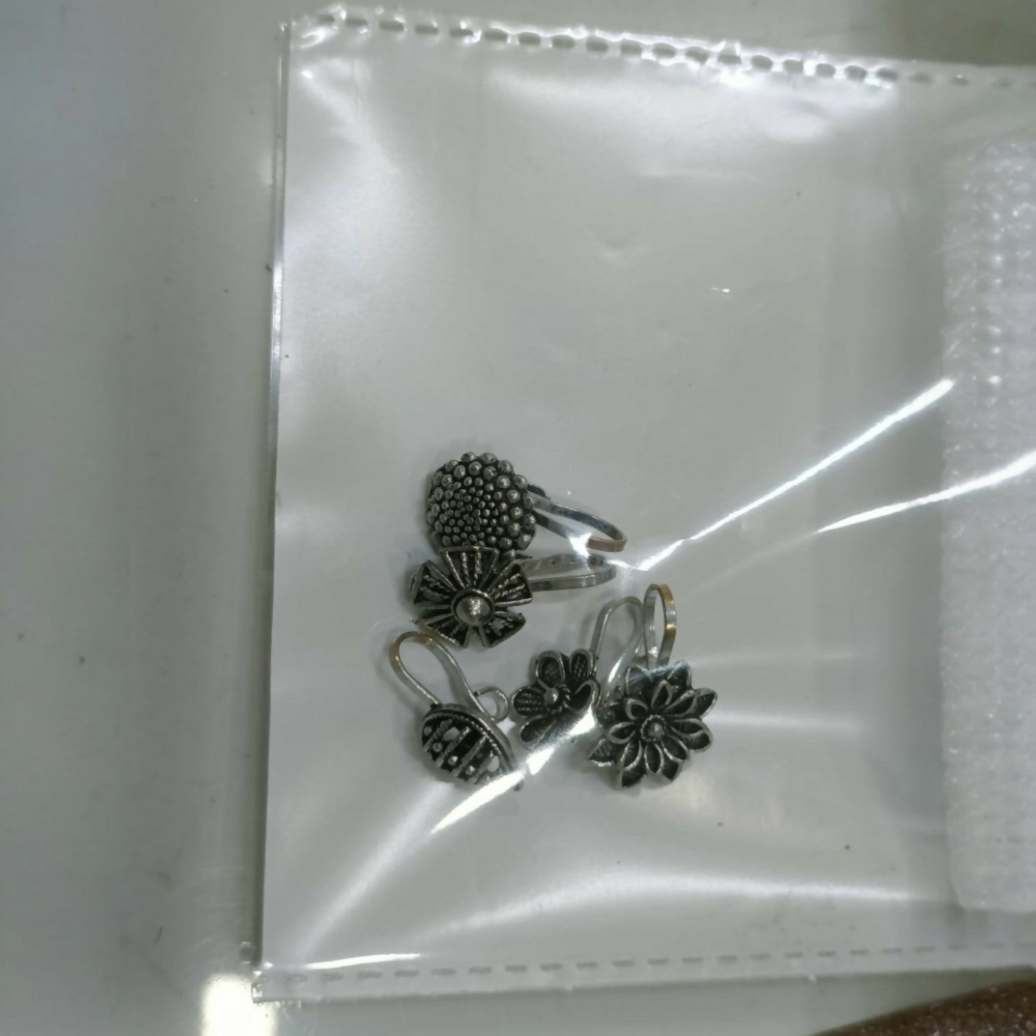 Oxidized Silver Designer Nose Pins for Women & Girls (Pack of 5)