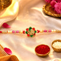 Ganesha Floral Beads Rakhi – Auspicious Rakshabandhan Design