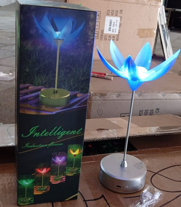 13074 Lotus Flower Lamp with Music, Touch Open and Close, USB Rechargeable (1 Pc / Only One Color)