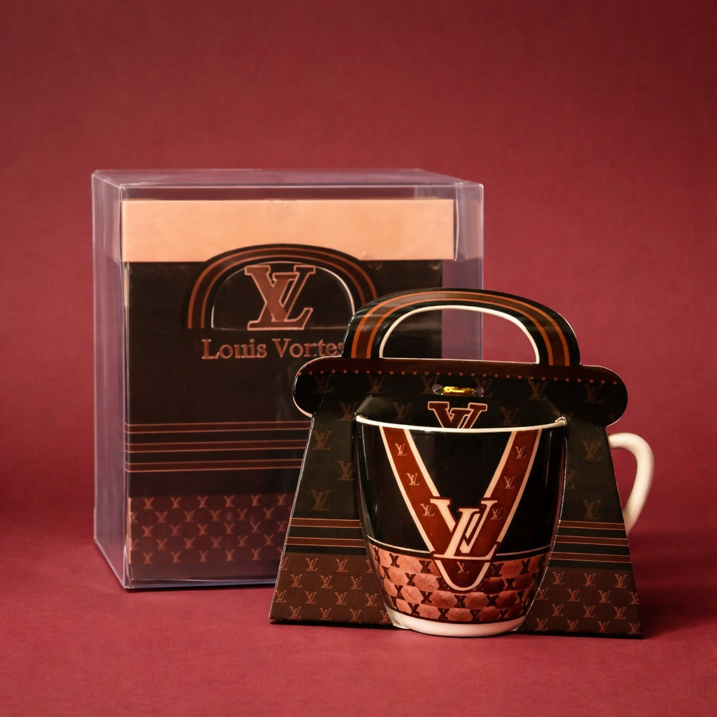 Ceramic mug and gift box presented together for gifting