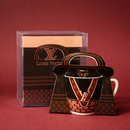 Ceramic mug and gift box presented together for gifting
