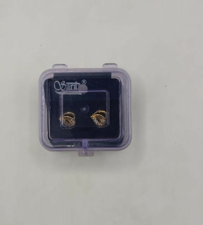 Gold-Plated Layered Flower Stud Earrings with AD for women & girls