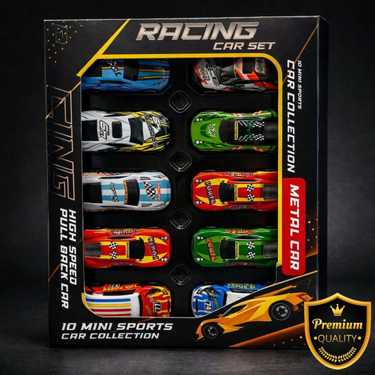 Premium metal racing car 10 pc set