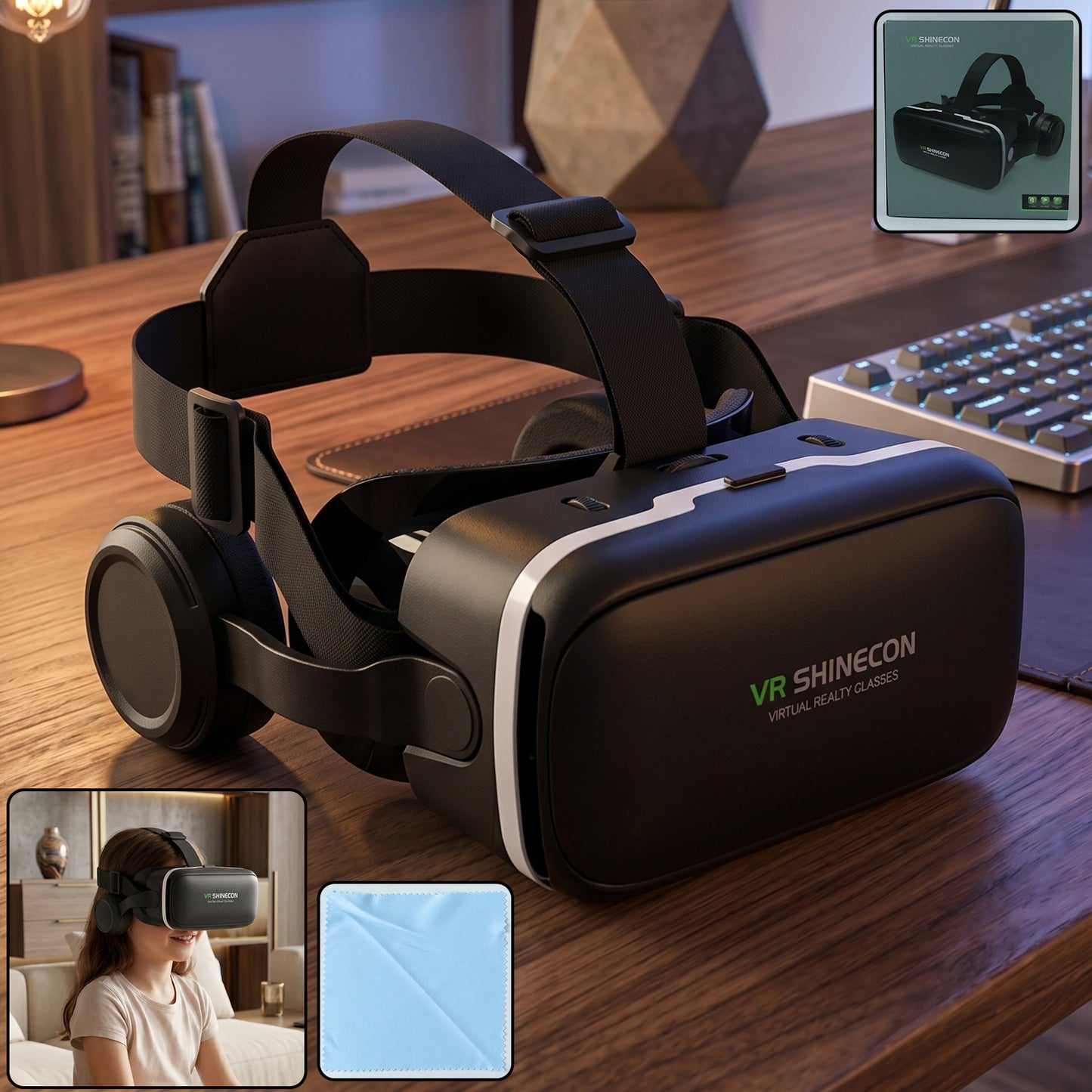 3D HD VR Box Glasses Headset front view