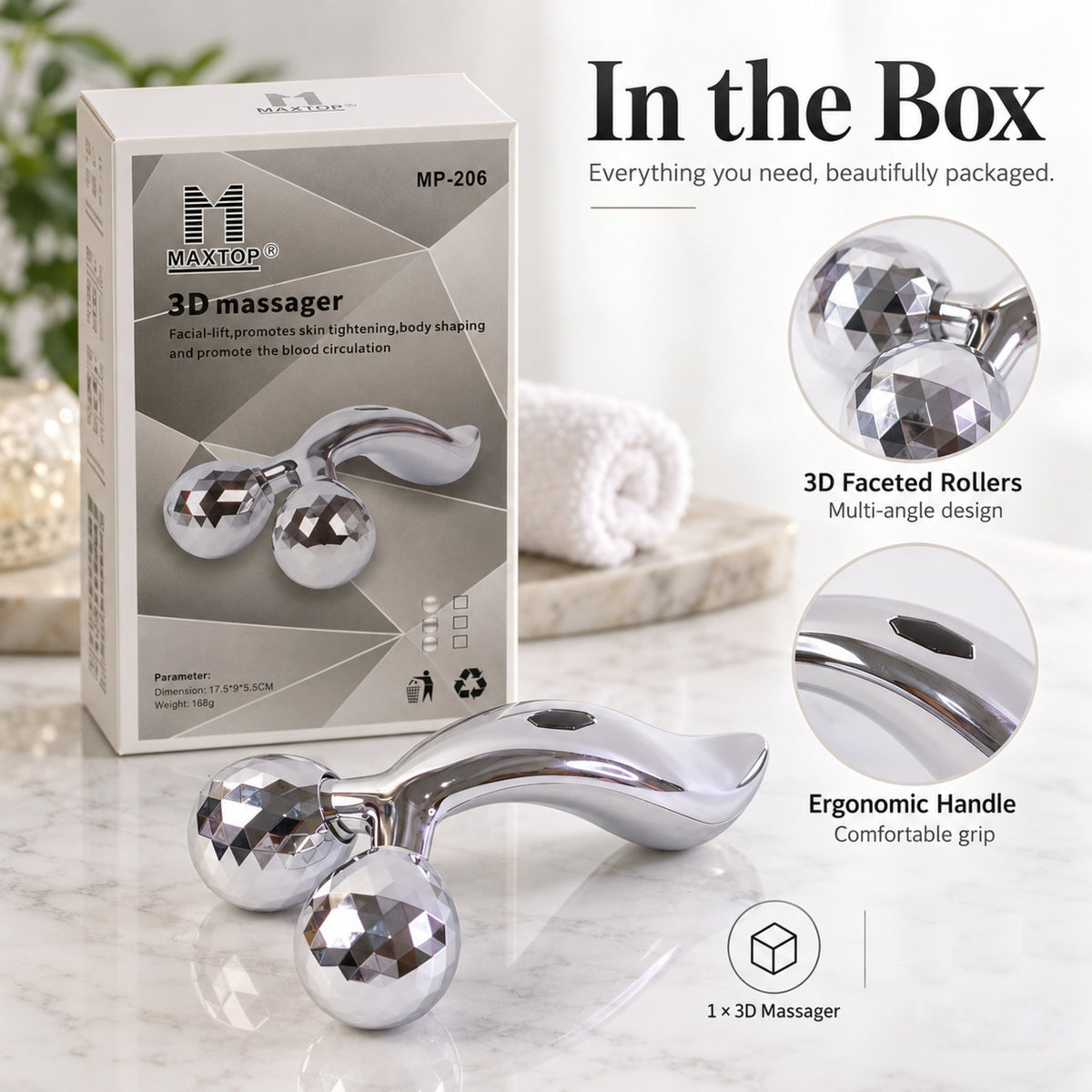 3D Roller Face Massager – Skin Tightening Tool | Velvet Wellness