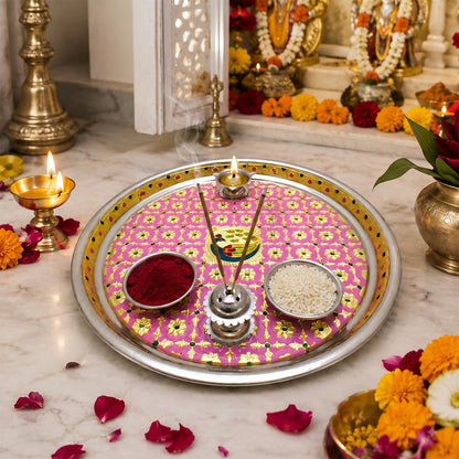 Pink Pooja thali- 01