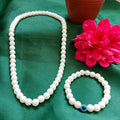 White Beads Necklace – Elegant Evil Eye Bracelet Combo