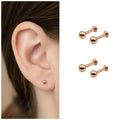 Rose Gold Labret Stud Earrings – Comfortable Flat Back Combo Pack