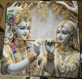 3D Radha Krishna Wall Art – Elegant Crystal Decor for Devotional Spaces