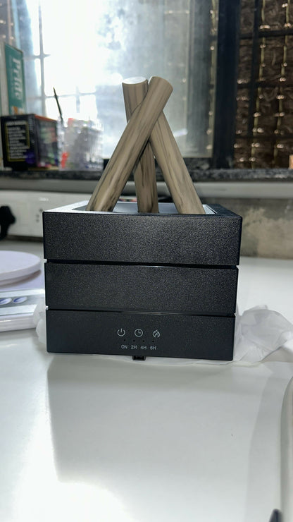 Campfire Flame Aroma Diffuser with Simulated Fire Effect & Timer Modes