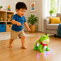 Interactive Pull-Along Frog Toy with Colorful LED Lights & Music for Toddlers