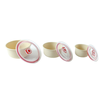 Multipurpose Plastic Bowl Set with Vented Lids for Kitchen Storage (3 Pc Set)
