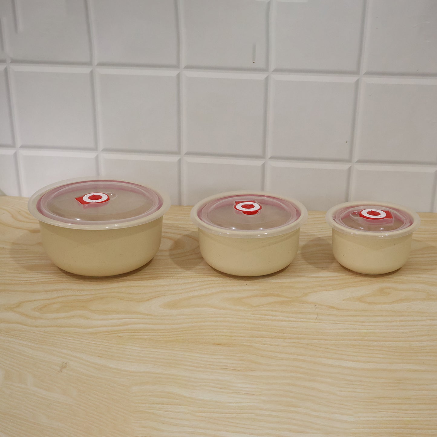 Multipurpose Plastic Bowl Set with Vented Lids for Kitchen Storage (3 Pc Set)