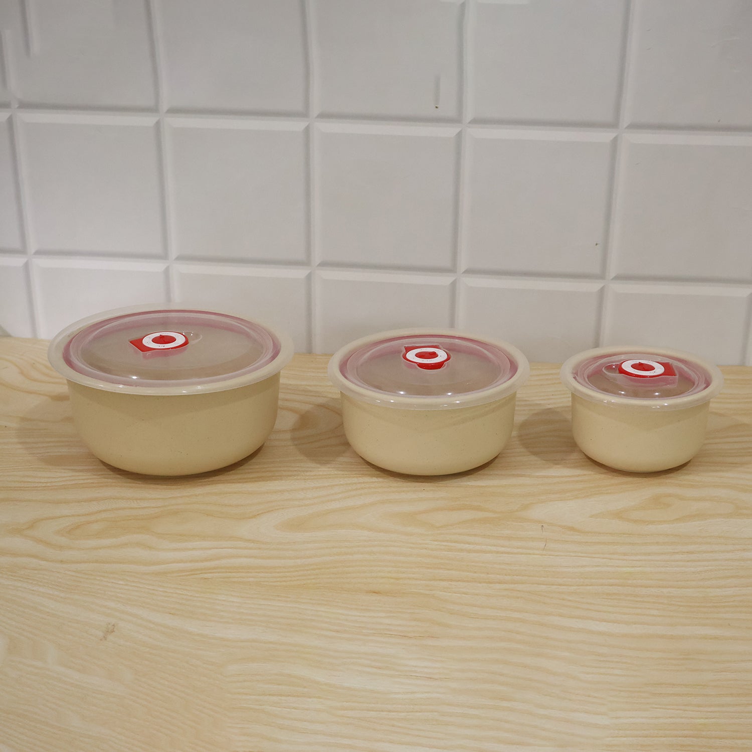 Multipurpose Plastic Bowl Set with Vented Lids for Kitchen Storage (3 Pc Set)