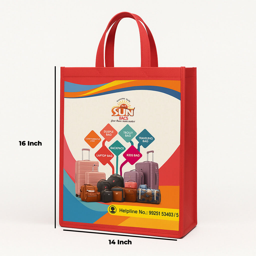 Sun Bags Reusable Shopping Bag – Eco-Friendly Non-Woven Carry Bag with Handle | Durable Multi-Purpose Tote for Travel, Groceries (Multicolor)