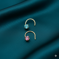 Emerald Green & Clear Crystal Nose Pin Set – Gold Plated Combo Pack