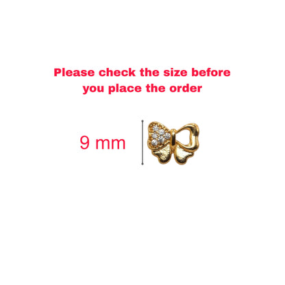 Dainty Gold Plated Butterfly Stud Earrings with AD for women & girls