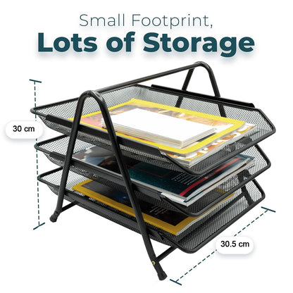Paper sorting rack in black metal