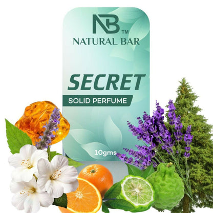 Natural Bar Secret Solid Perfume | Alcohol Free Cologne for Men & Women | Strong & Lasting Fragrance | Gifting Set for Him & Her