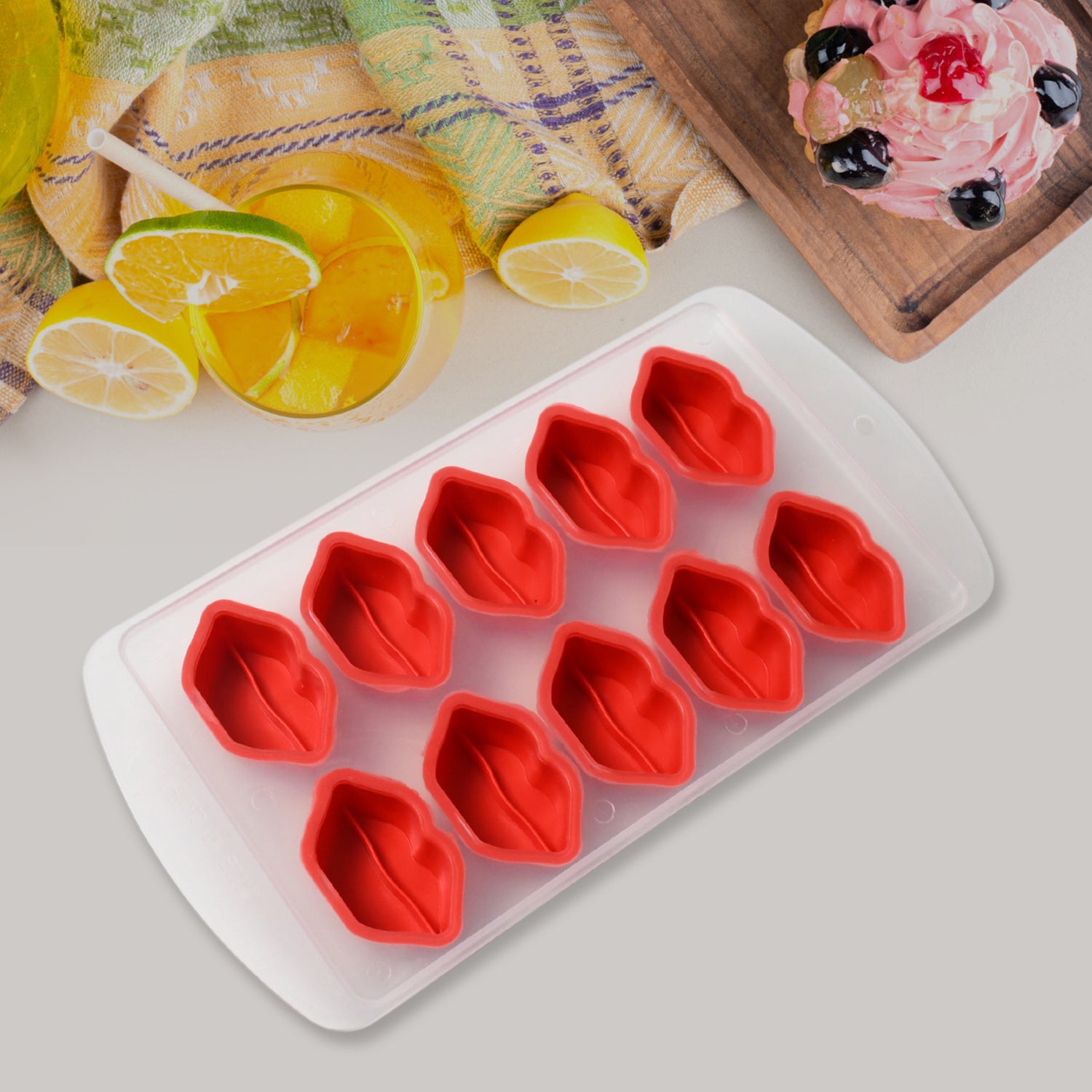 Silicone Mold Ice Cube Tray Creative Sweet Multi Type Ice Tray, Ice Cube Trays Multi Fruit Shape Ice Tray (1 Pc)