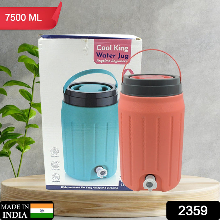 Insulated Water Jug with Tap (7500ml): Leakproof, Travel Cooler
