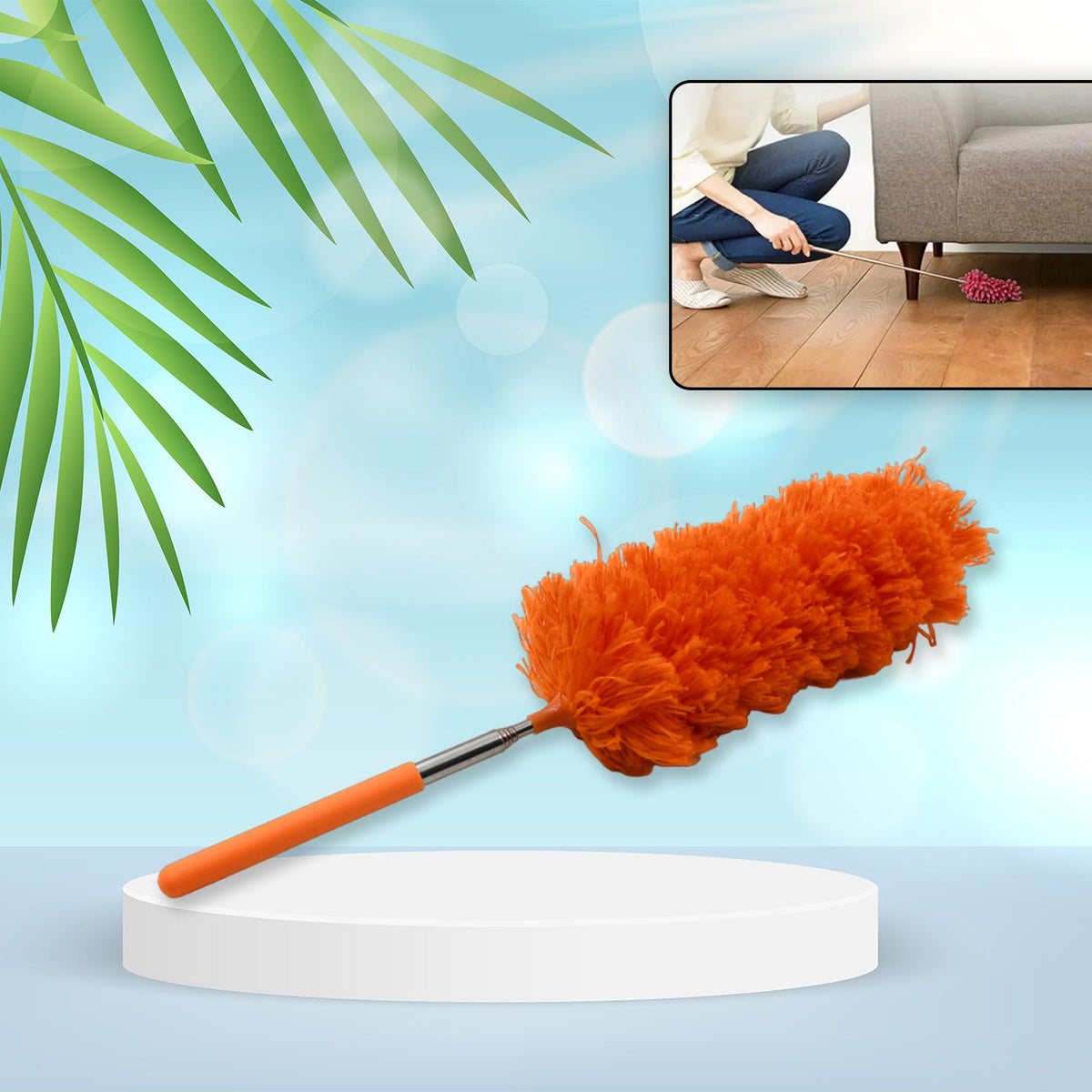 3-in-1 Home Cleaning Combo – Round Microfiber Mop, Extendable Duster & Cleaning Cloth