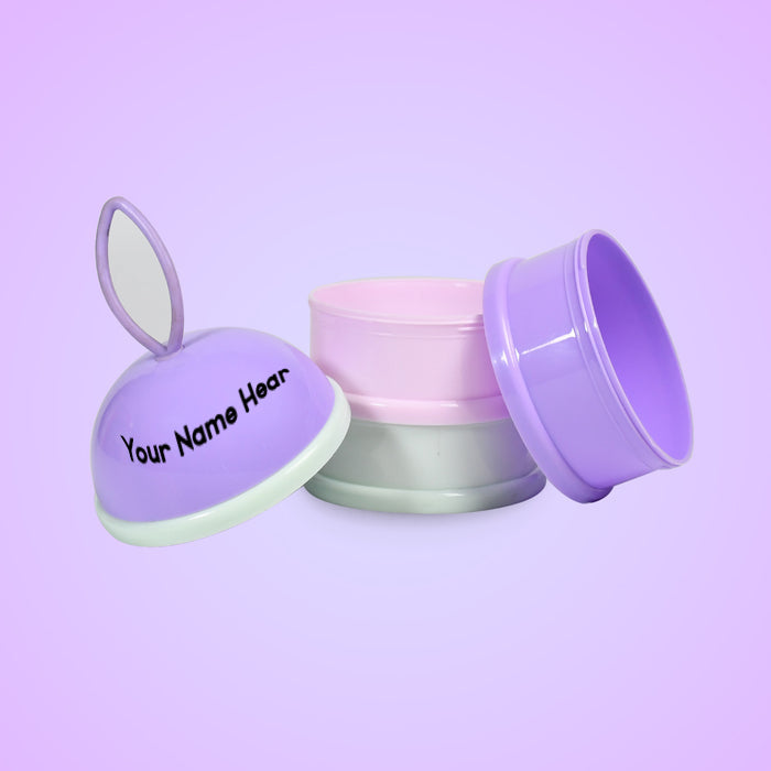 Customized 3 Layer Cute Portable Baby Food Milk Powder Storage Box Bottle Container Milk Powder Baby Food Container Bowl. (Purple)