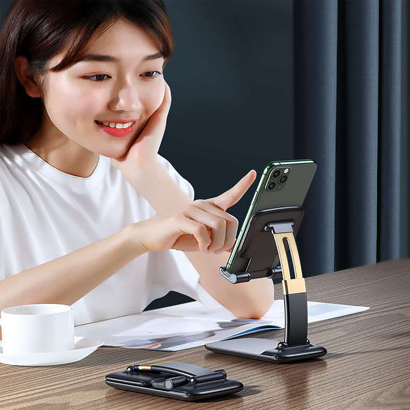 Phone Holder for Table, Foldable Universal Mobile Stand for Desk — DeoDap