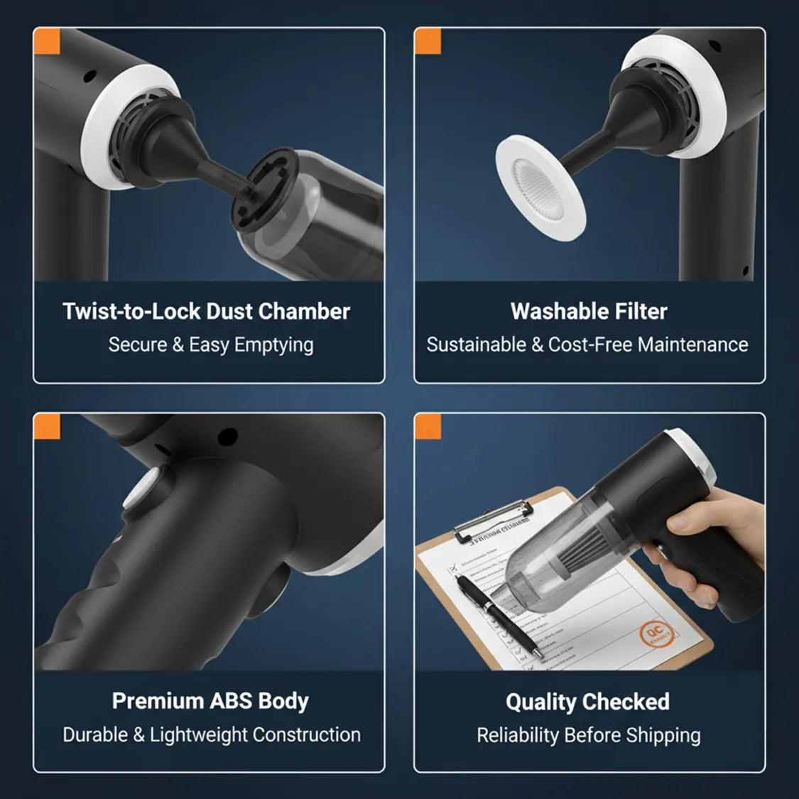 3 in 1 Mini Car Vacuum – Wireless, Rechargeable, Blower & Dust Cleaner for Car & Home