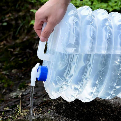 Outdoor Camping Collapsible Portable Water Container with Carry Handle Tap Valve Large Food Grade