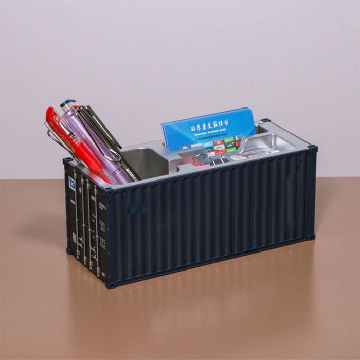 शिपिंग कंटेनर पेन धारक शिपिंग कंटेनर मॉडल पेन नाम कार्डधारक नकली कंटेनर मॉडल व्यापार उपहार के लिए