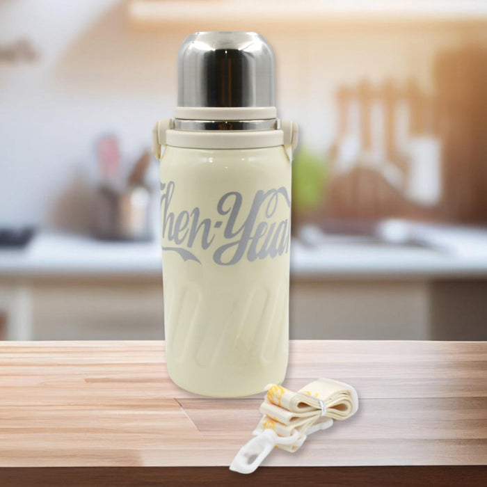 Stainless Steel Vacuum Insulated Water Bottle | Leak Proof Flask for Tea Coffee | Reusable Water Bottle with Hanging Strap | Bottle for Hot & Cold Drinks Wide Mouth Water Flask 1200 ML